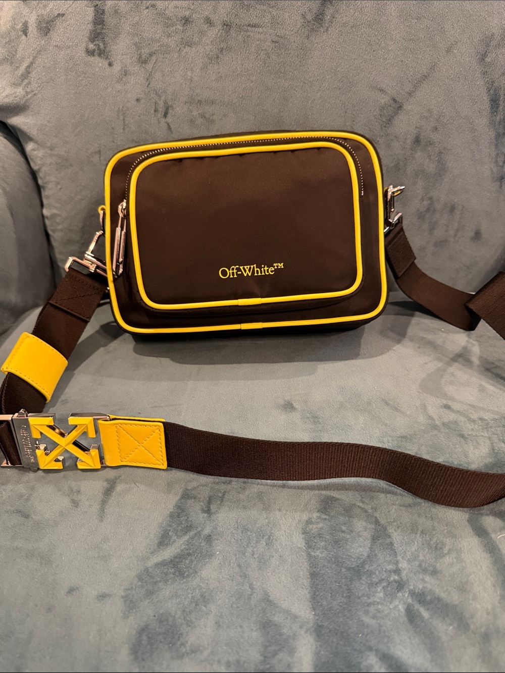Off-White Black and Yellow Messenger Crossbody Bag